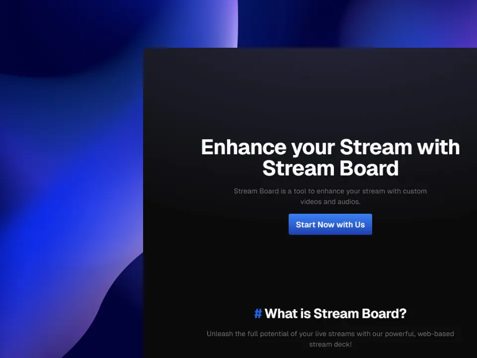 A screenshot of the Stream Board app.